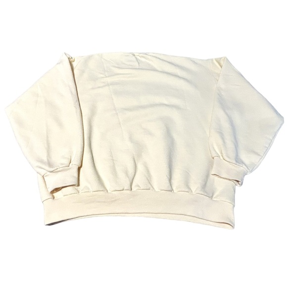 Jerzees Vintage Cardinal Embroidered Sweatshirt Large Yellow Cozy Cottagecore - Picture 4 of 10